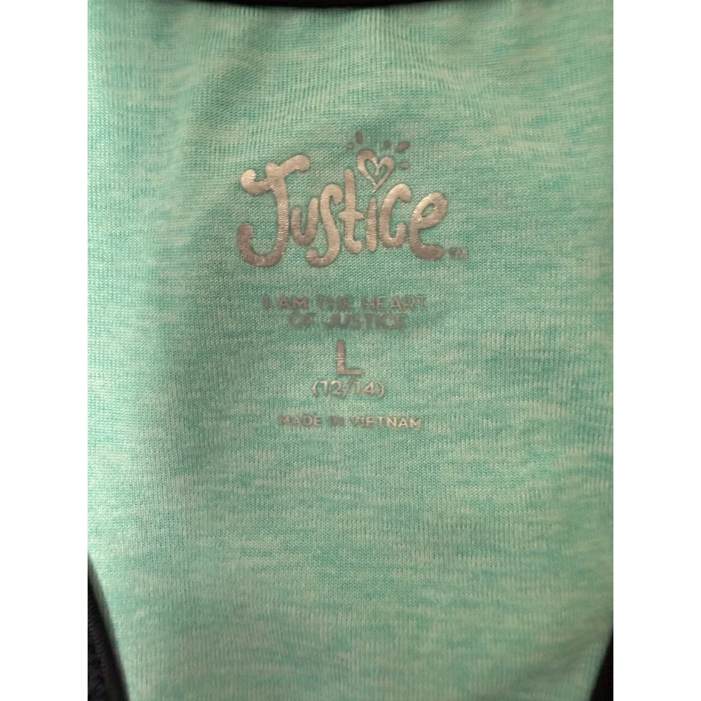 Justice Soccer‎ Tank Top Girls L 12/14 Mint Green NEW Sporty Racerback 305332